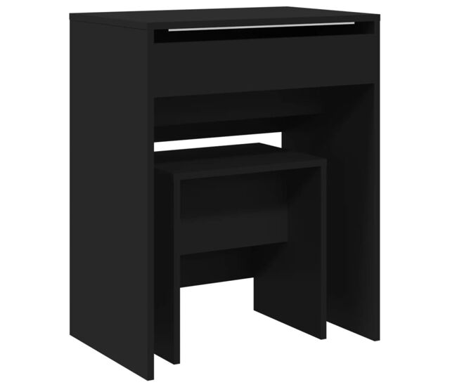 Tocador - tocador de maquillaje - mesa de tocador con taburete negro 60x40x113,5 cm