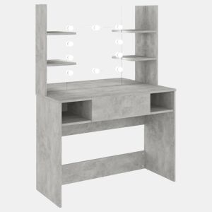 Penteadeira - Mesa de maquilhagem c luzes LED 100x40x135cm MDF cinza cimento