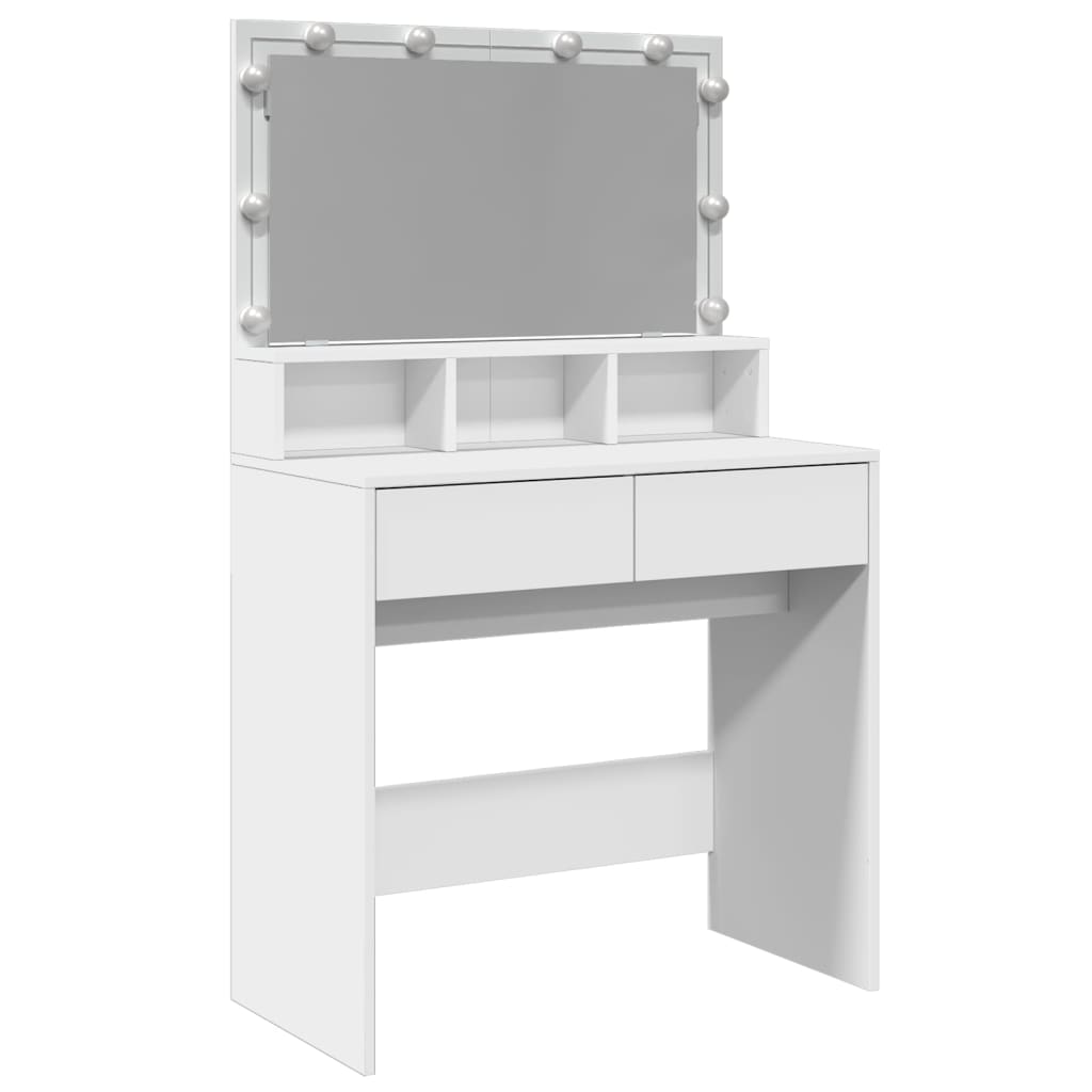 Tocador - tocador de maquillaje - mesa de tocador con luces led blanco 80x41x134,5 cm