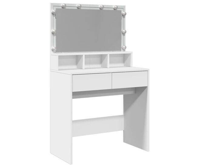 Tocador - tocador de maquillaje - mesa de tocador con luces led blanco 80x41x134,5 cm
