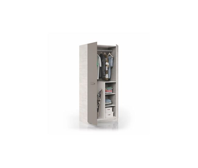 Armario juvenil ares blanco alpes - basalto 90 x 200 x 52 cm
