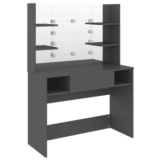 Penteadeira - Mesa de maquilhagem c luzes LED 100x40x135 cm MDF cinzento Penteadeira - Mesa de maquilhagem c luzes LED 100x40x135 cm MDF cinzento