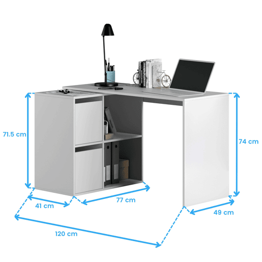 Secretária multiposições Adapta Artik White (Branco mate) 120 x 74 x 77 cm Secretária multiposições Adapta Artik White (Branco mate) 120 x 74 x 77 cm