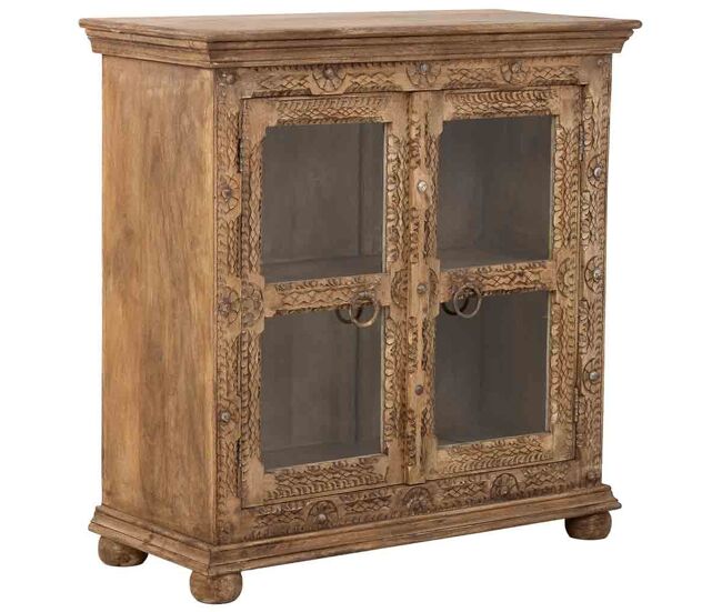 Aparador de madera artesanal marrón, 97x43x100h cm