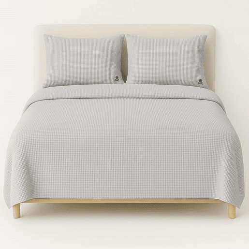 Definir leito de waffle (estojo nórdico 260x240cm + 2 50x105cm fronhas)