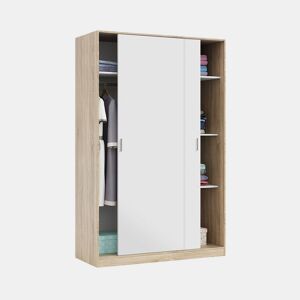 Guarda-roupa Max Artik White (Branco mate) - Carvalho canadiano 120 x 200 x 50 cm