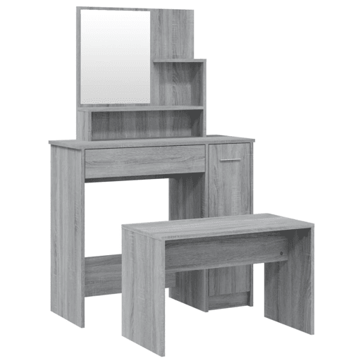 Conjunto Penteadeira - Toucador 86,5x35x136 cm cor sonoma cinzento