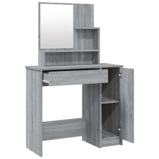 Conjunto Penteadeira - Toucador 86,5x35x136 cm cor sonoma cinzento