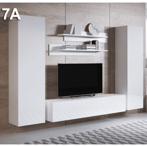 Móvel de sala Sala de estar e jantar Branco 260x40x165 3 portas Luke 7 Muebles Bonitos