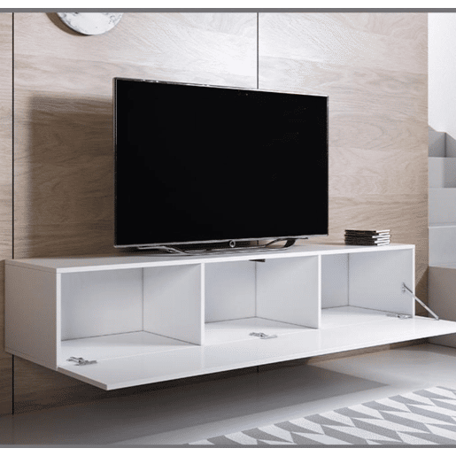 Móvel de sala Sala de estar e jantar Branco 260x40x165 3 portas LED Luke 8 Muebles Bonitos