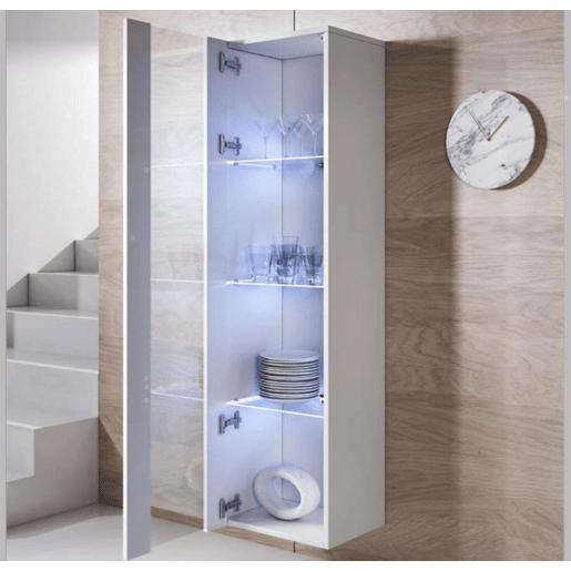Móvel de sala Sala de estar e jantar Branco 260x40x165 3 portas LED Luke 8 Muebles Bonitos