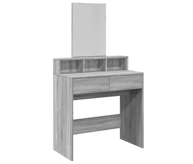 Tocador - tocador de maquillaje - mesa de tocador con espejo color gris sonoma 80x41x144,5 cm