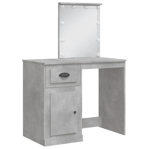 Penteadeira - Toucador com luzes LED 90x42x132,5 cm cinzento cimento