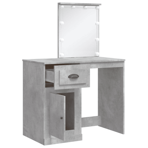 Penteadeira - Toucador com luzes LED 90x42x132,5 cm cinzento cimento