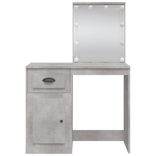 Penteadeira - Toucador com luzes LED 90x42x132,5 cm cinzento cimento