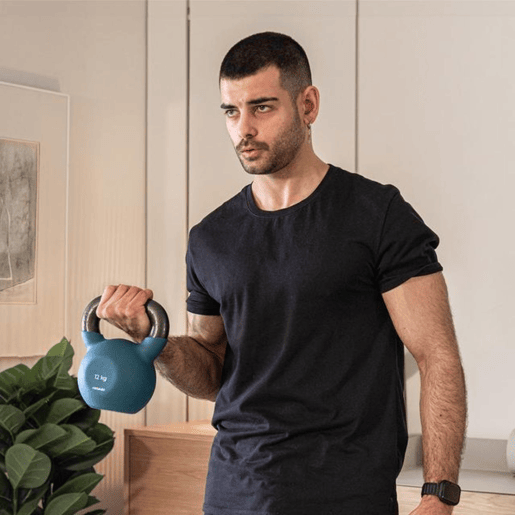 Cecotec Kettlebell com revestimento de neoprene. 12 kg Ferro fundido. Pega ergonómica. Design estético e fácil de limpar.