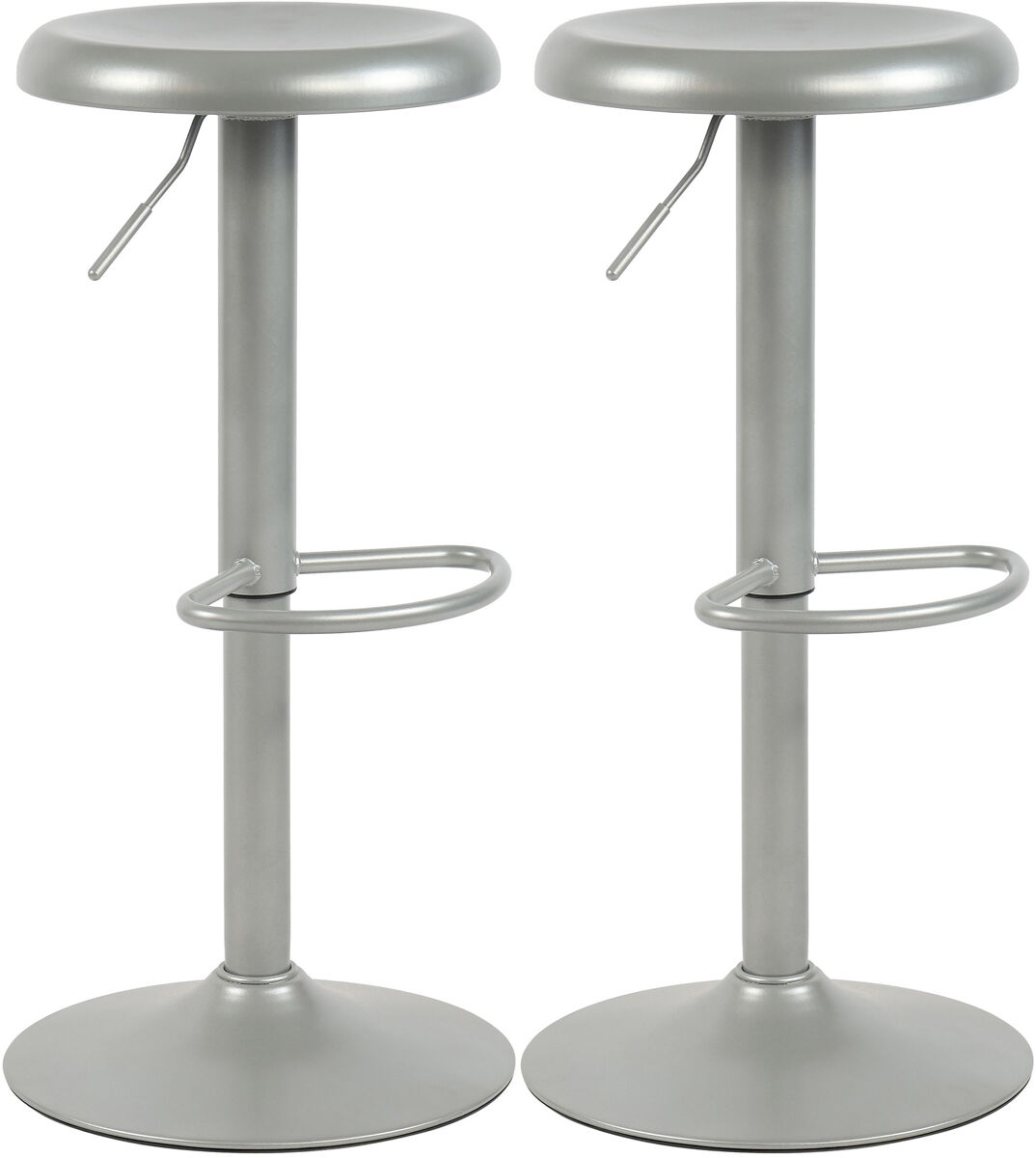 Juego de 2 taburetes de bar williston metal plateado 38.5x38.5x58 cm