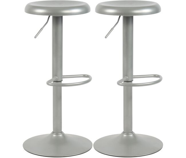 Juego de 2 taburetes de bar williston metal plateado 38.5x38.5x58 cm
