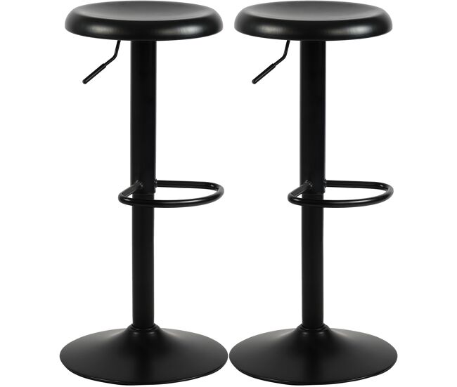 Juego de 2 taburetes de bar williston metal negro 38.5x38.5x58 cm