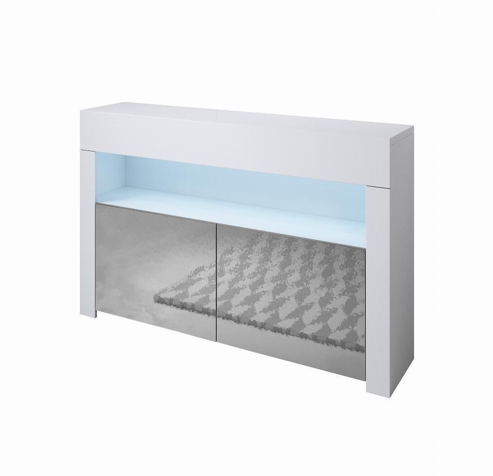 mueble tv salon comedor blancogris 140x35x505 2 puertas led aker muebles bonitos
