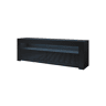 Móvel TV Sala de estar e jantar Preto 140x35x50,5 2 portas LED Aker Muebles Bonitos