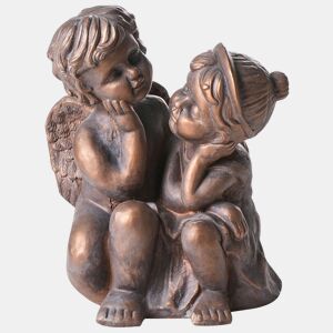 Figura decorativa de jardim DAMARO Crianças Castanho
