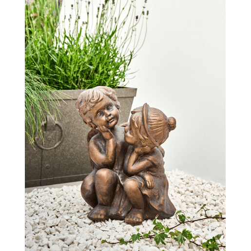 Figura decorativa de jardim DAMARO Crianças Castanho