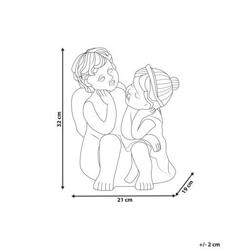 Figura decorativa de jardim DAMARO Crianças Castanho