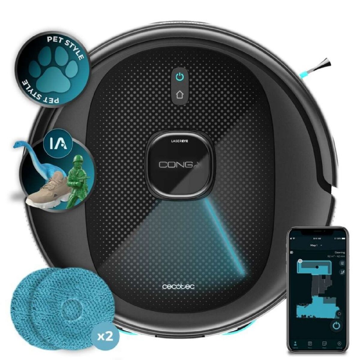 Cecotec Aspirador y Friegasuelos con IA Conga 9990