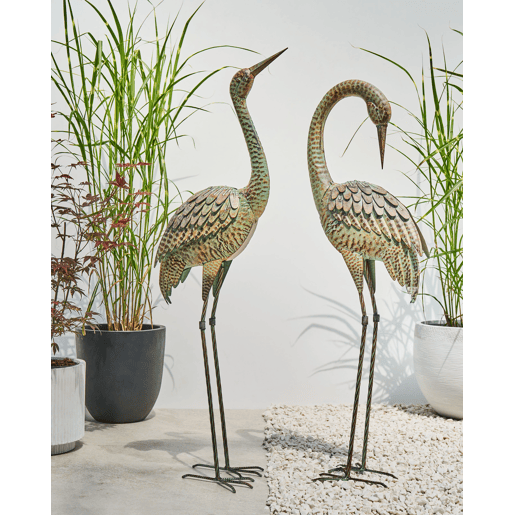 Figura decorativa de jardim BOFFA Garça Castanho