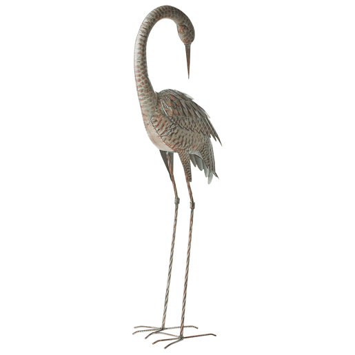 Figura decorativa de jardim BEYLA Garça Castanho