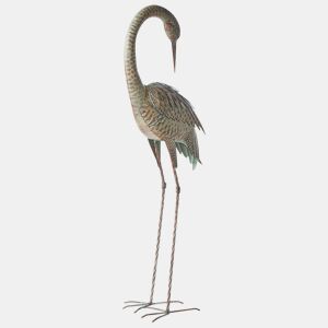 Figura decorativa de jardim BEYLA Garça Castanho