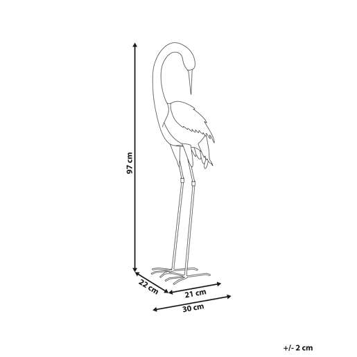Figura decorativa de jardim BEYLA Garça Castanho