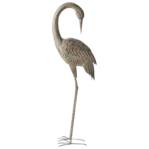 Figura decorativa de jardim BEYLA Garça Castanho
