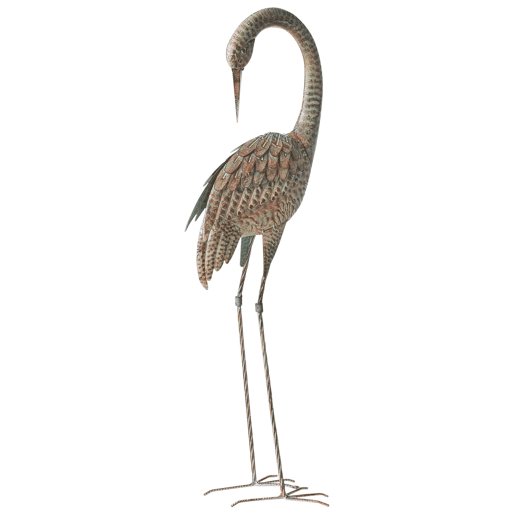 Figura decorativa de jardim BEYLA Garça Castanho