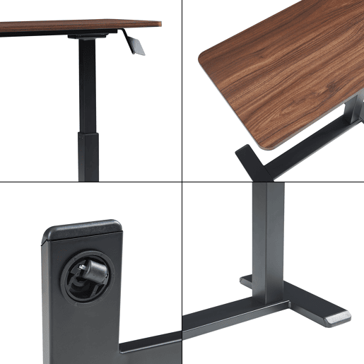 Mesa para computador portátil regulável em altura Klirg 66-92x68x36 cm aspeto nogueirapreto en.casa