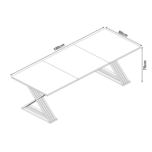 Mesa de jantar Hujaari para 6 pessoas, aspeto de mármore, branco  dourado en.casa