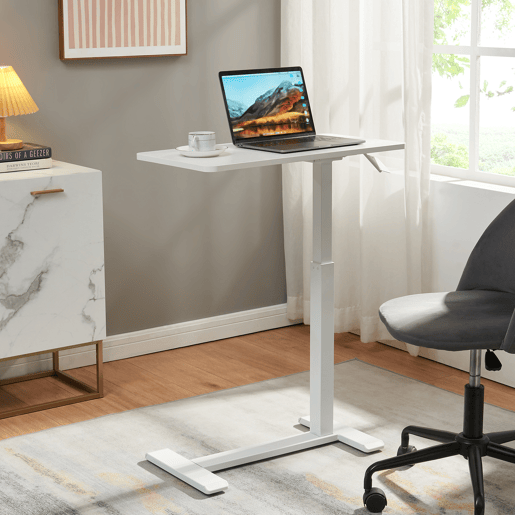 Mesa para computador portátil regulável em altura Klirg 66-92x68x36 cm Branco en.casa Mesa para computador portátil regulável em altura Klirg 66-92x68x36 cm Branco en.casa