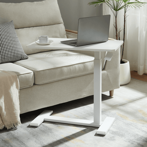 Mesa para computador portátil regulável em altura Klirg 66-92x68x36 cm Branco en.casa Mesa para computador portátil regulável em altura Klirg 66-92x68x36 cm Branco en.casa
