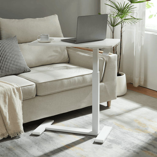 Mesa para computador portátil regulável em altura Klirg 66-92x68x36 cm Branco en.casa Mesa para computador portátil regulável em altura Klirg 66-92x68x36 cm Branco en.casa