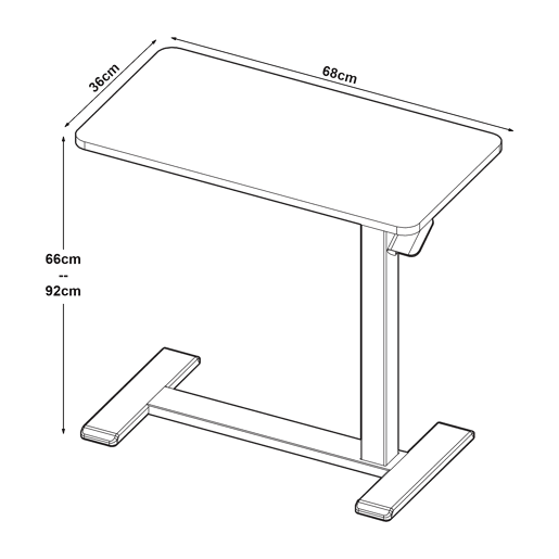 Mesa para computador portátil regulável em altura Klirg 66-92x68x36 cm Branco en.casa Mesa para computador portátil regulável em altura Klirg 66-92x68x36 cm Branco en.casa