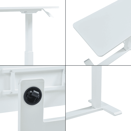 Mesa para computador portátil regulável em altura Klirg 66-92x68x36 cm Branco en.casa Mesa para computador portátil regulável em altura Klirg 66-92x68x36 cm Branco en.casa