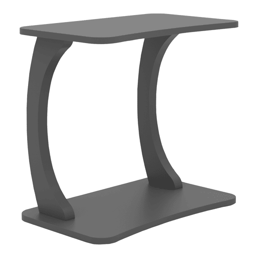 Mesa de apoio em forma de C Stattela 59x35x56 cm Cinzento en.casa