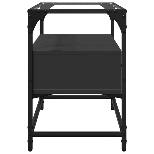 Móvel de TV - Modulo de TV - Armário de TV c tampo vidro 60x35x51 cm derivados madeira preto