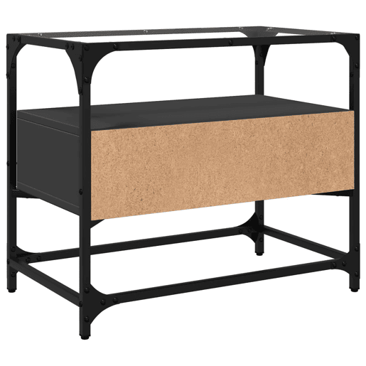 Móvel de TV - Modulo de TV - Armário de TV c tampo vidro 60x35x51 cm derivados madeira preto