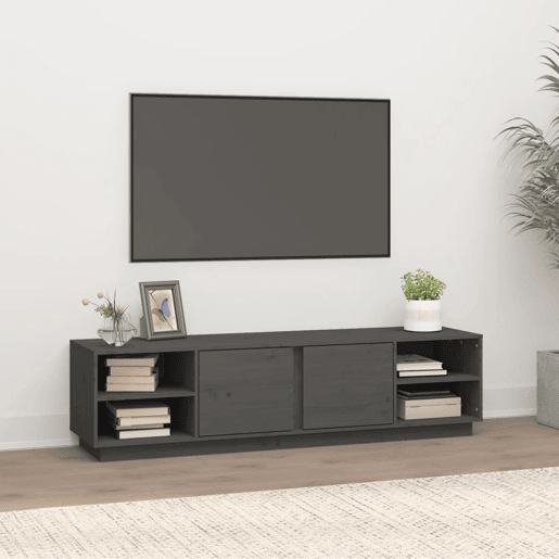 Móvel de TV - Modulo de TV - Armário de TV 156x40x40 cm madeira de pinho maciça cinzento