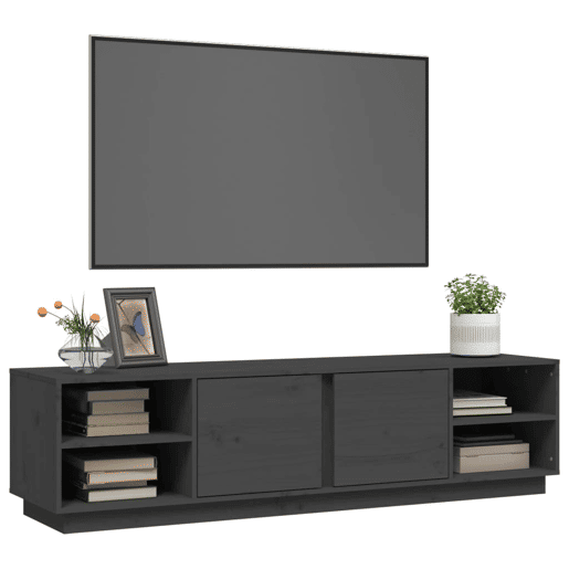 Móvel de TV - Modulo de TV - Armário de TV 156x40x40 cm madeira de pinho maciça cinzento