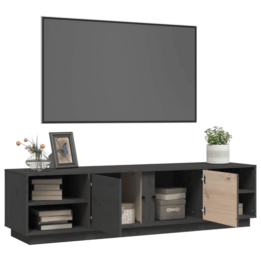 Móvel de TV - Modulo de TV - Armário de TV 156x40x40 cm madeira de pinho maciça cinzento