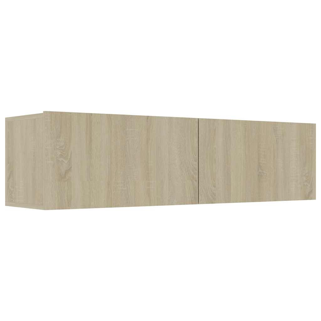 mueble tv - mesa de tv madera contrachapada color roble 120x30x30 cm