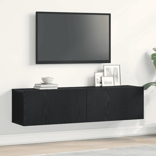 Móvel de TV - Modulo de TV - Armário de TV 120x30x30,5cm derivados de madeira carvalho preto